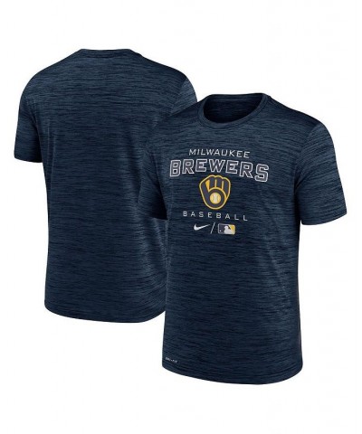 Men's Navy Milwaukee Brewers Authentic Collection Velocity Practice Performance T-shirt $23.84 T-Shirts