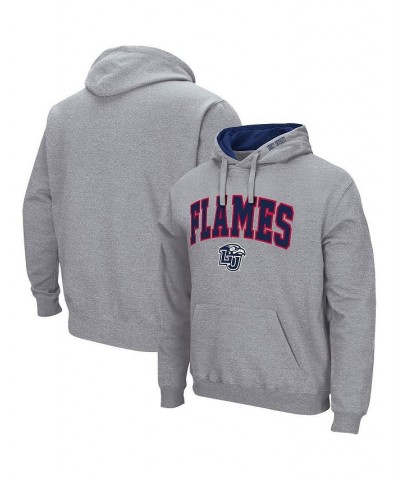 Men's Heathered Gray Liberty Flames Arch and Logo Pullover Hoodie $24.75 Sweatshirt