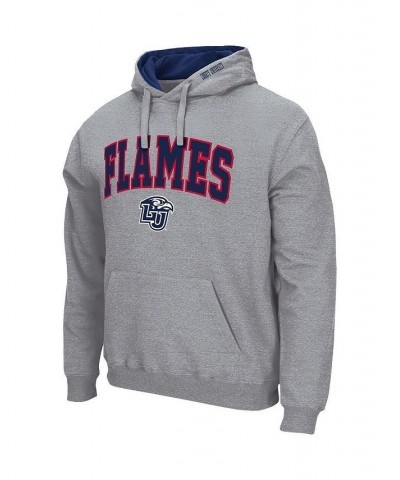 Men's Heathered Gray Liberty Flames Arch and Logo Pullover Hoodie $24.75 Sweatshirt