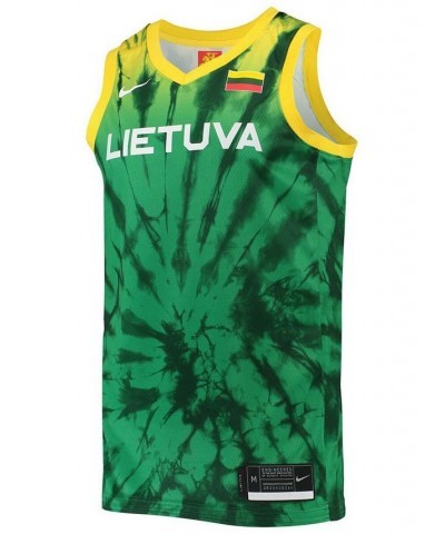 Men's Green, Gold-Tone Lithuania Basketball Limited Jersey $49.60 Jersey