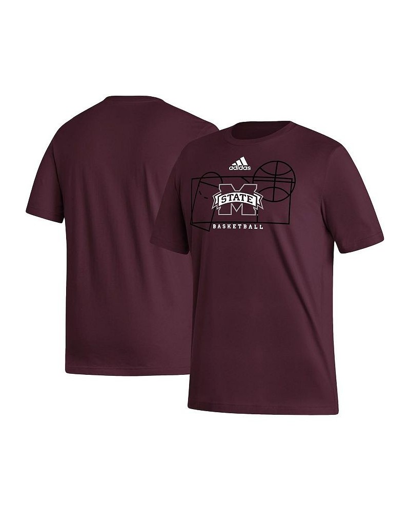 Men's Maroon Mississippi State Bulldogs Basketball Court Fresh T-shirt $22.41 T-Shirts