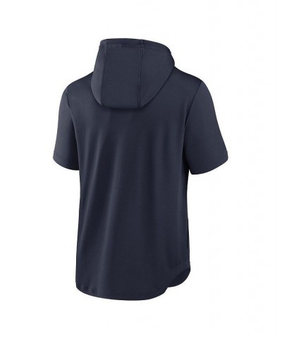 Men's Navy Dallas Cowboys Short Sleeve Pullover Hoodie $31.89 Sweatshirt