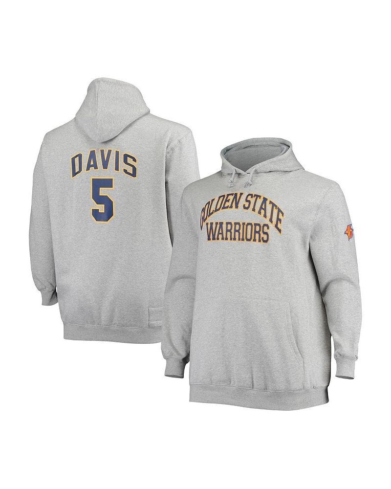 Men's Baron Davis Heather Gray Golden State Warriors Big and Tall Name and Number Pullover Hoodie $47.60 Sweatshirt