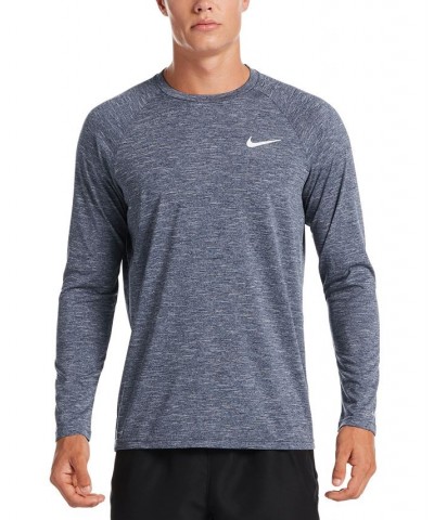 Men's Heather Hydroguard Long Sleeve Swim T-Shirt PD05 $28.32 Swimsuits