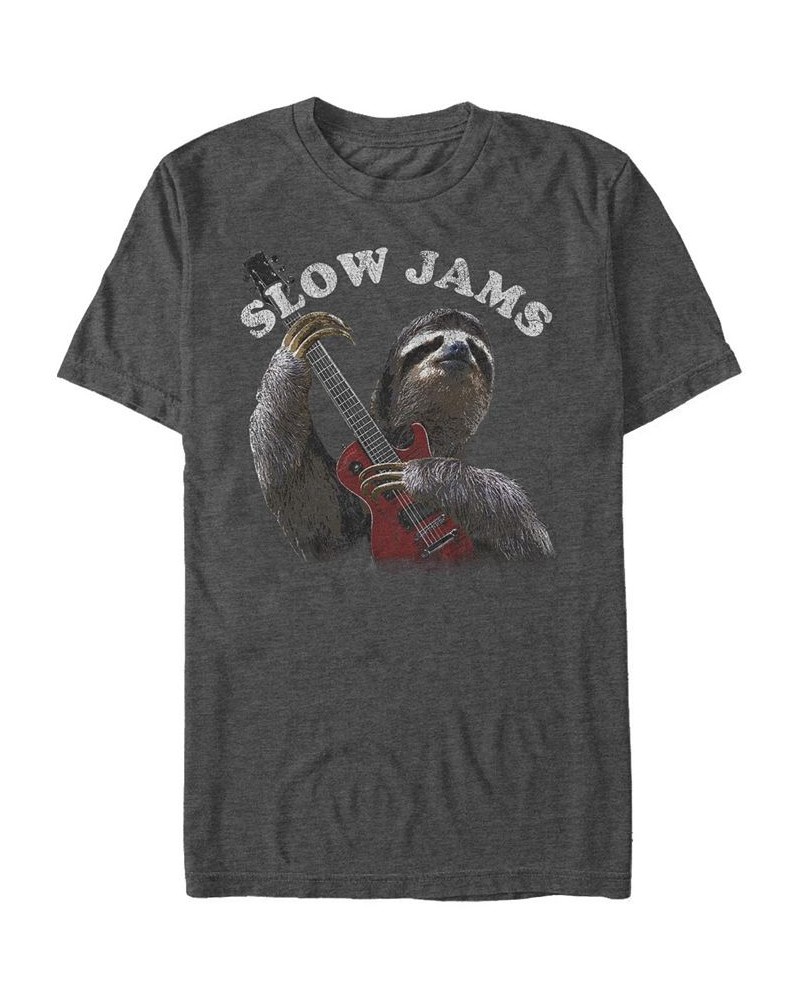 Men's Slow Jams Short Sleeve Crew T-shirt Gray $19.24 T-Shirts