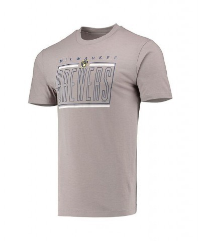 Men's Navy, Gray Milwaukee Brewers Meter T-shirt and Shorts Sleep Set $29.04 Pajama