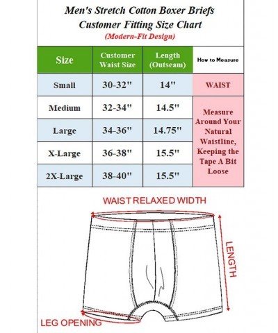 Men's Stretch Cotton Boxer Briefs Underwear, Pack of 6 PD01 $15.20 Underwear