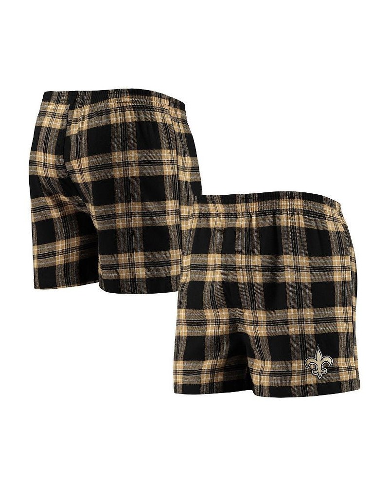 Men's Black, Gold New Orleans Saints Takeaway Flannel Boxers $19.19 Underwear