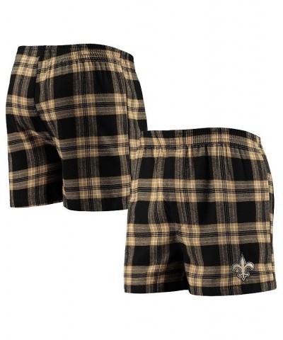 Men's Black, Gold New Orleans Saints Takeaway Flannel Boxers $19.19 Underwear