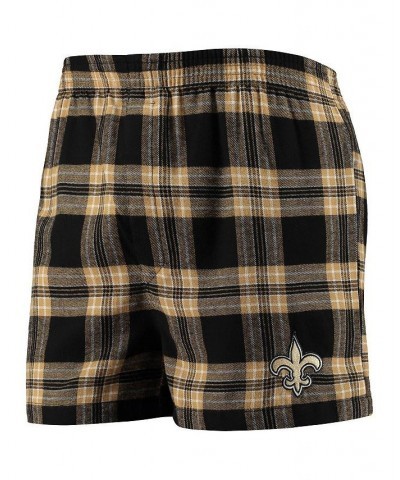 Men's Black, Gold New Orleans Saints Takeaway Flannel Boxers $19.19 Underwear