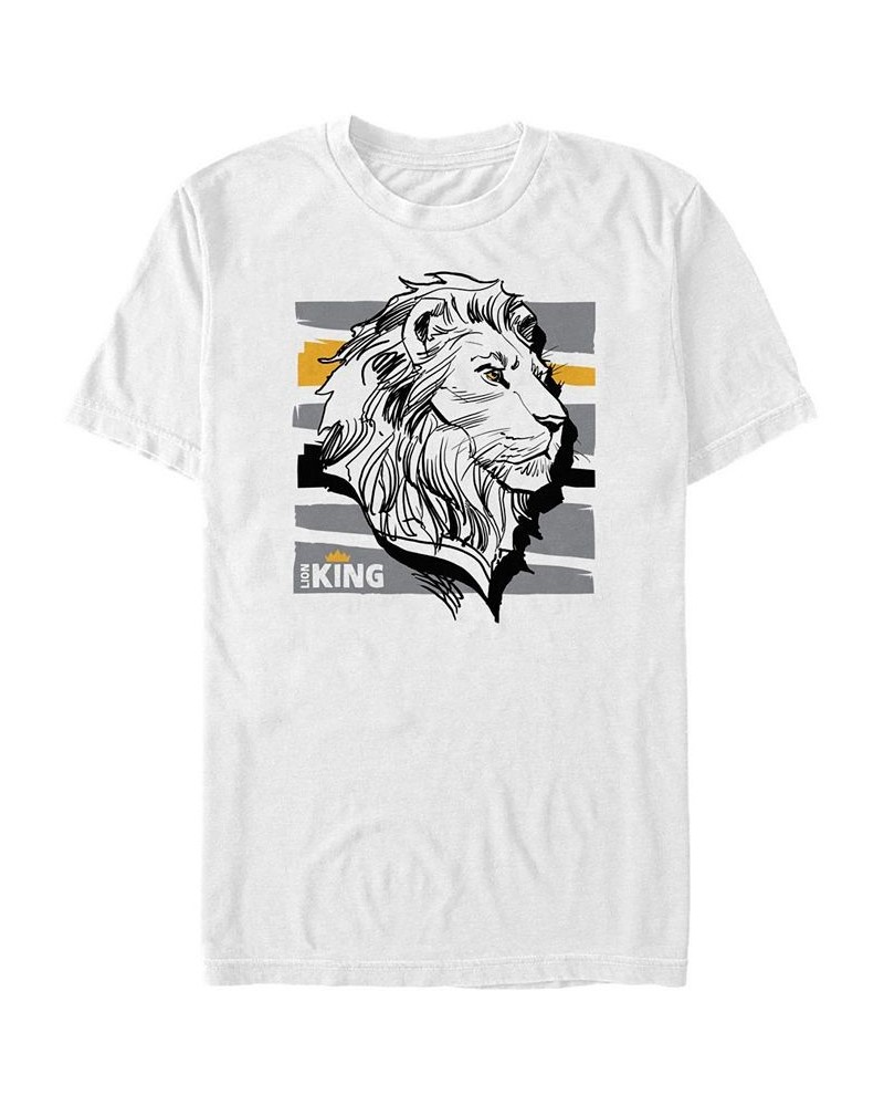 Disney Men's The Lion King Live Action Mufasa Sketched Portrait Short Sleeve T-Shirt White $15.75 T-Shirts