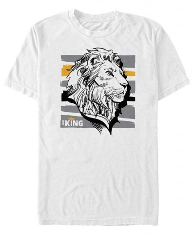 Disney Men's The Lion King Live Action Mufasa Sketched Portrait Short Sleeve T-Shirt White $15.75 T-Shirts