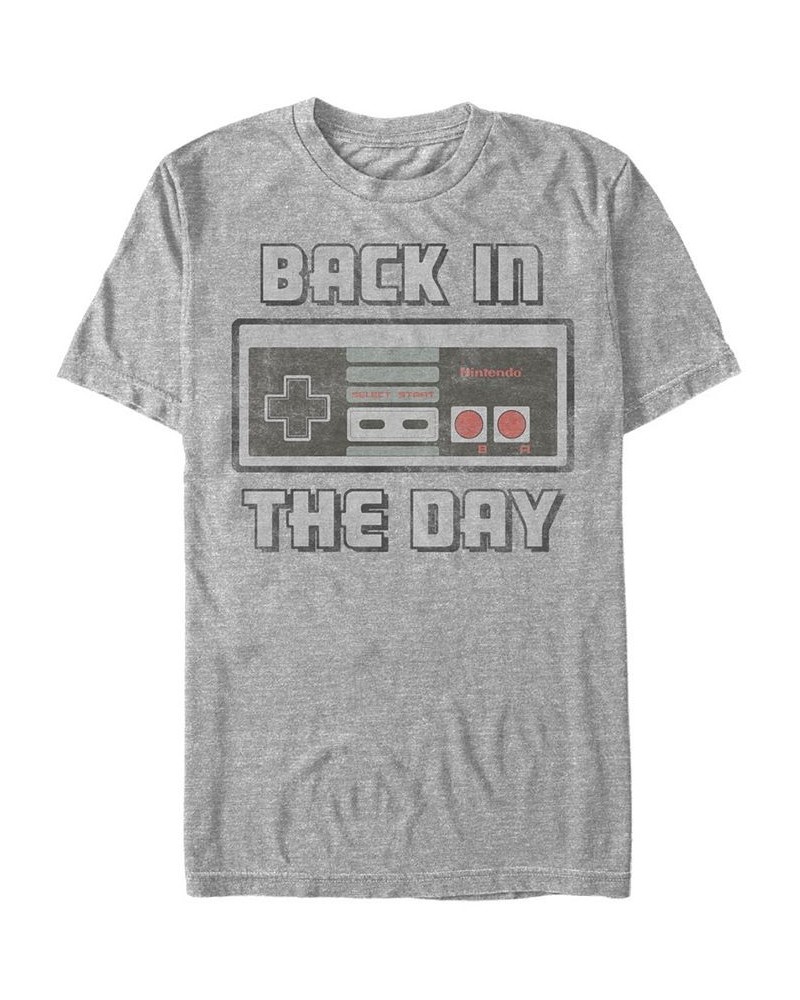 Nintendo Men's NES Controller Back in The Day Short Sleeve T-Shirt Gray $18.19 T-Shirts