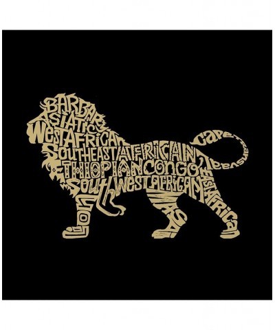 Men's Word Art Long Sleeve T-Shirt- Lion Black $20.79 T-Shirts