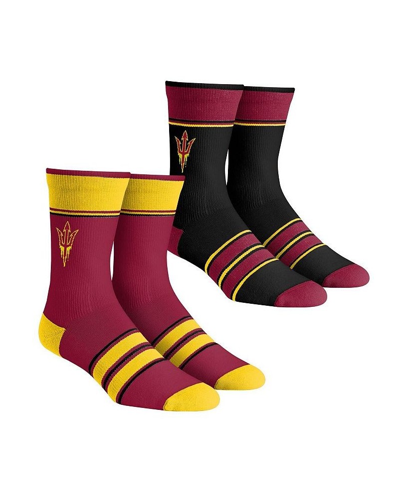 Men's and Women's Socks Arizona State Sun Devils Multi-Stripe 2-Pack Team Crew Sock Set $14.55 Socks