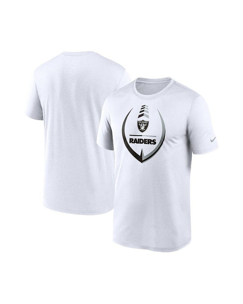 Men's White Las Vegas Raiders Icon Legend Performance T-shirt $18.00 T-Shirts