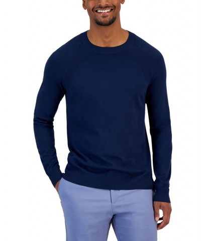 Men's Ribbed Raglan Sweater Blue $17.30 Sweaters