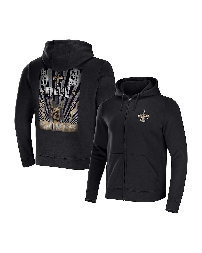 Men's NFL x Darius Rucker Collection by Black New Orleans Saints Rocker Full-Zip Hoodie $32.76 Sweatshirt