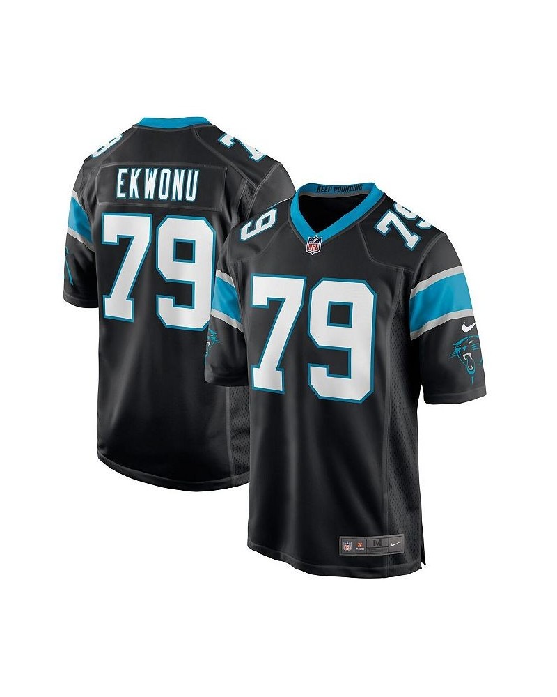 Men's Ikem Ekwonu Black Carolina Panthers 2022 NFL Draft First Round Pick Game Jersey $51.80 Jersey