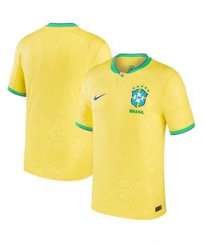 Men's Yellow Brazil National Team 2022/23 Home Breathe Stadium Replica Blank Jersey $33.60 Jersey