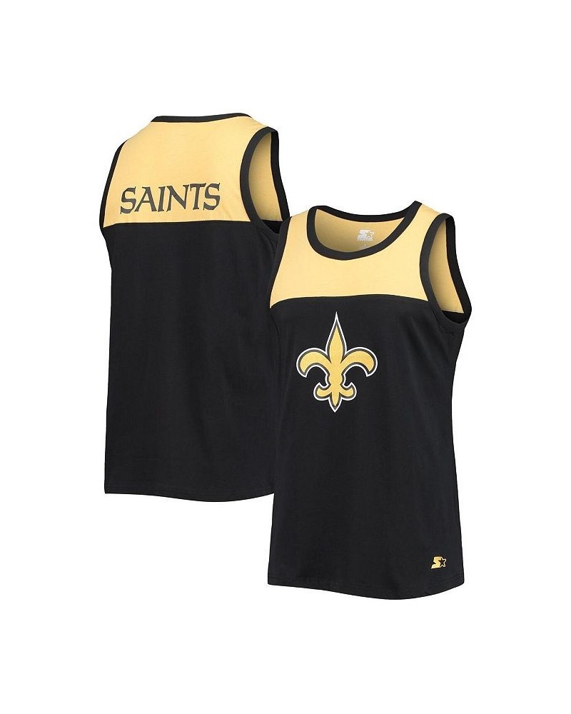 Men's Black, Gold New Orleans Saints Team Touchdown Fashion Tank Top $25.00 T-Shirts