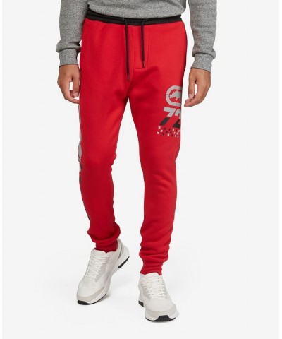 Men's Big and Tall Pixels-Alpha Joggers Red $33.06 Pants