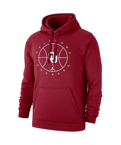 Men's Brand Crimson Oklahoma Sooners Basketball Icon Club Fleece Pullover Hoodie $45.89 Sweatshirt