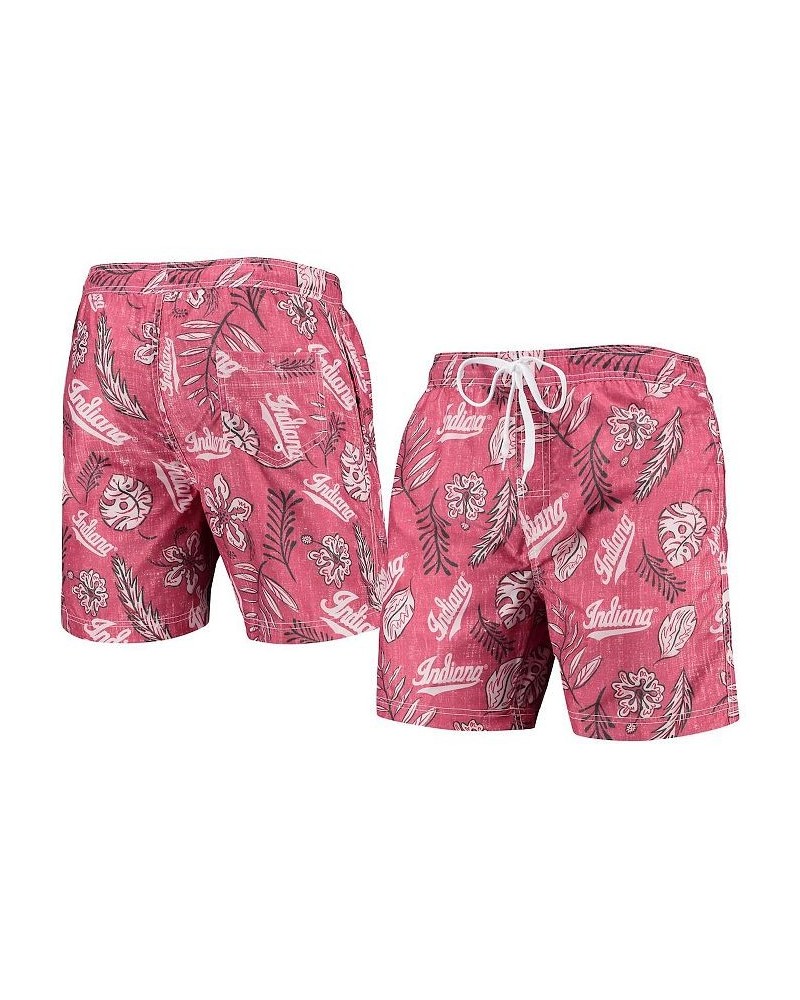 Men's Crimson Indiana Hoosiers Vintage Floral Swim Trunks $35.69 Swimsuits