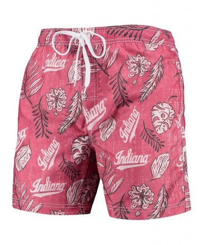 Men's Crimson Indiana Hoosiers Vintage Floral Swim Trunks $35.69 Swimsuits