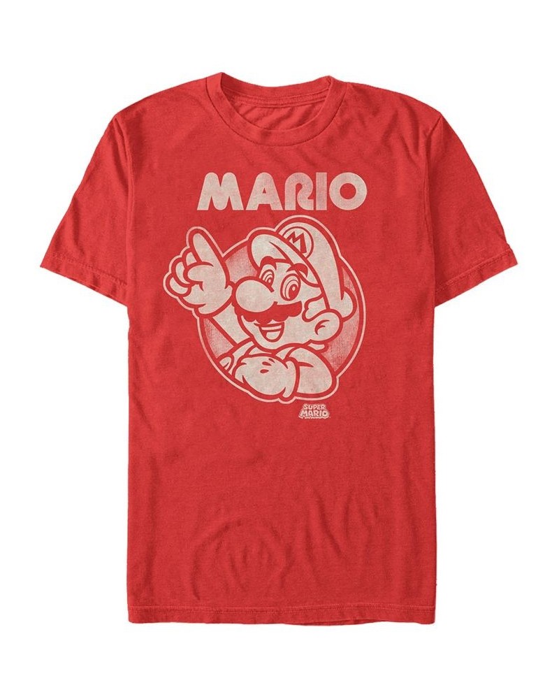 Nintendo Men's Super Mario Pointing Short Sleeve T-Shirt Red $15.40 T-Shirts