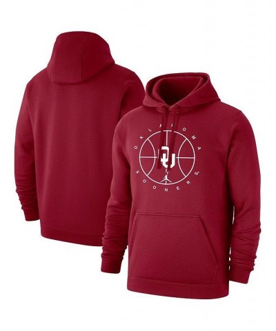 Men's Brand Crimson Oklahoma Sooners Basketball Icon Club Fleece Pullover Hoodie $45.89 Sweatshirt