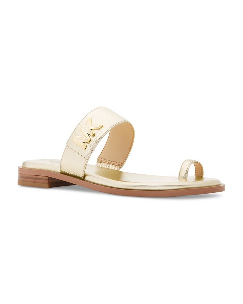 Women's Jilly Thong Flat Sandals Gold $49.50 Shoes