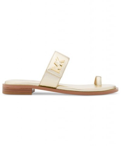 Women's Jilly Thong Flat Sandals Gold $49.50 Shoes