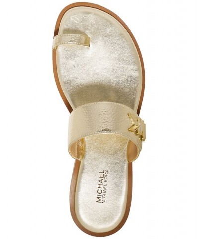 Women's Jilly Thong Flat Sandals Gold $49.50 Shoes