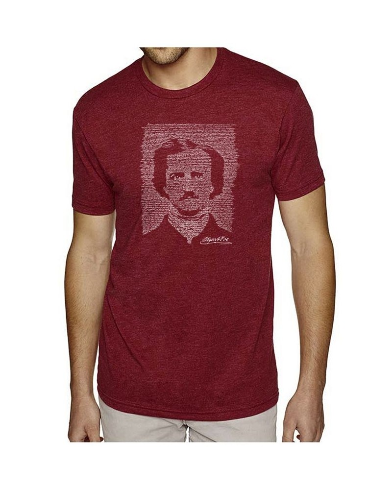 Mens Premium Blend Word Art T-Shirt - Edgar Allen Poe - The Raven Red $24.29 T-Shirts