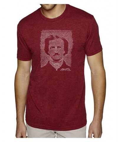 Mens Premium Blend Word Art T-Shirt - Edgar Allen Poe - The Raven Red $24.29 T-Shirts