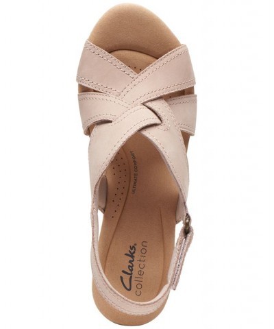 Women's Rose Erin Woven-Strap Wedge Sandals Tan/Beige $42.51 Shoes