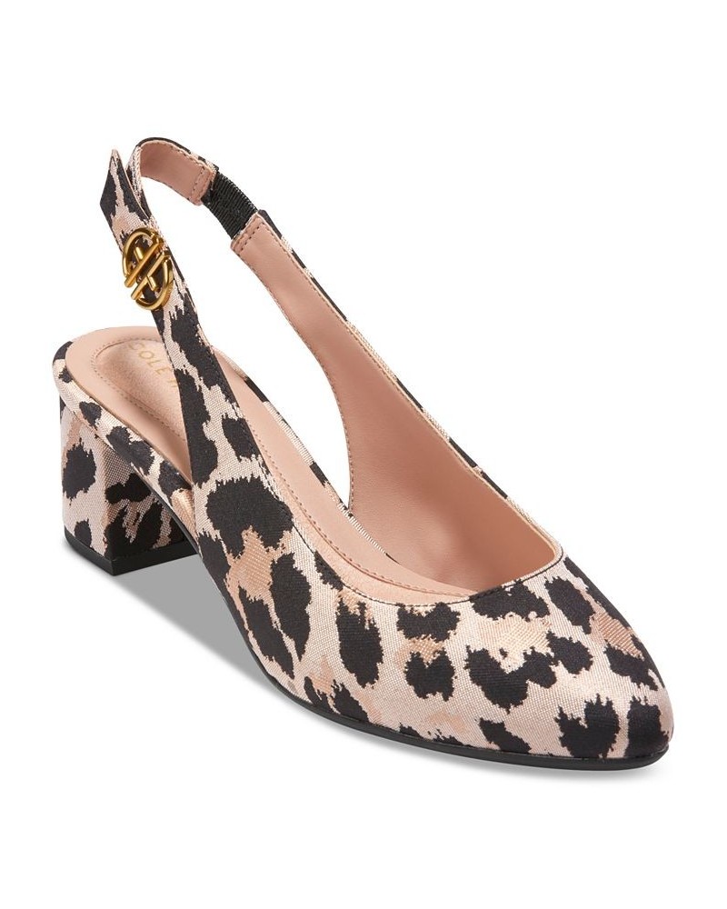 Women's Go-To Block-Heel Slingback Pumps Brown $62.40 Shoes