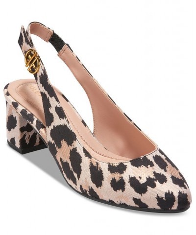 Women's Go-To Block-Heel Slingback Pumps Brown $62.40 Shoes