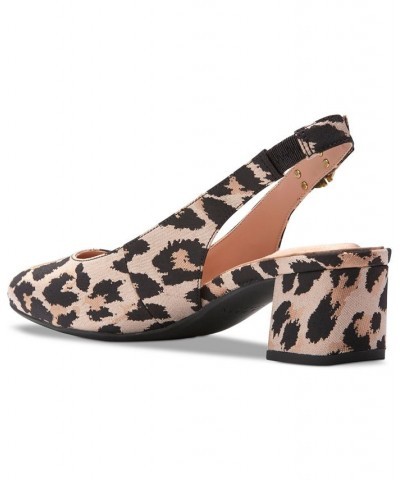 Women's Go-To Block-Heel Slingback Pumps Brown $62.40 Shoes