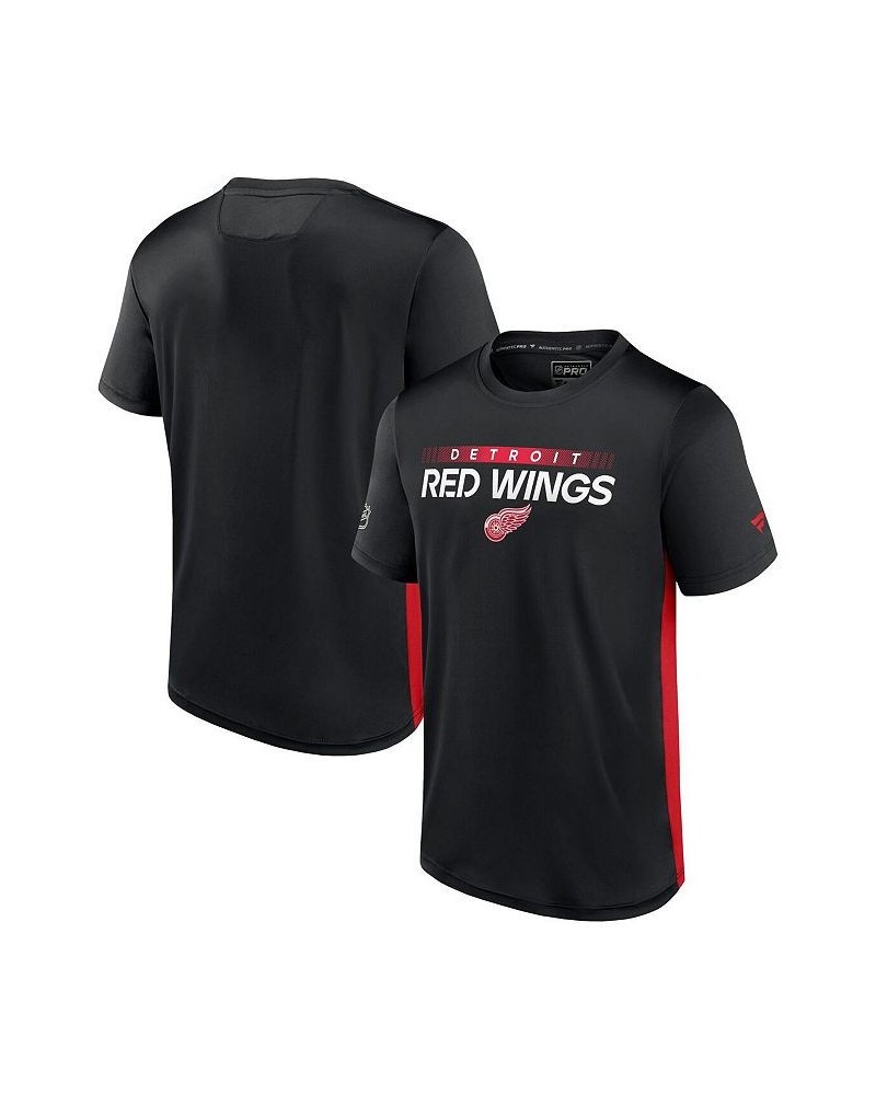 Men's Branded Black, Red Detroit Red Wings Authentic Pro Rink Tech T-shirt $29.69 T-Shirts