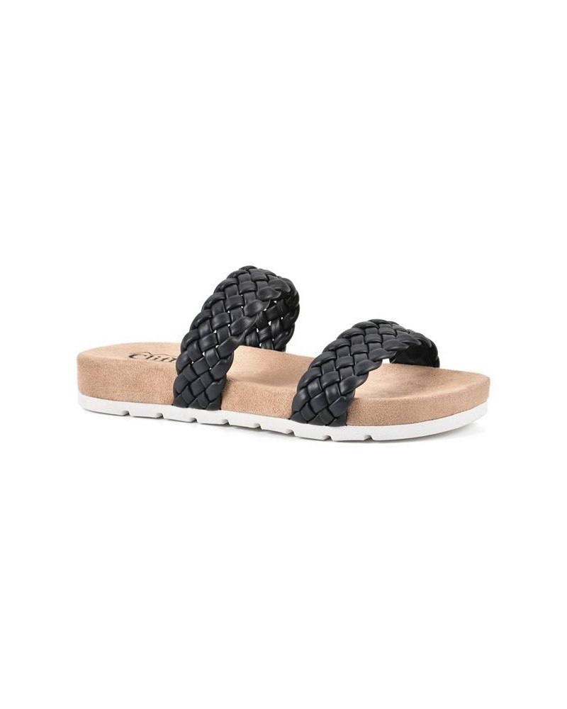 Women's Truly Slide Sandals Black $25.96 Shoes