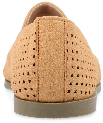 Women's Lucie Perforated Loafers Tan/Beige $42.30 Shoes