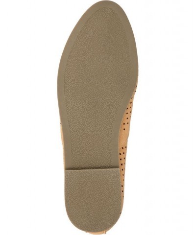 Women's Lucie Perforated Loafers Tan/Beige $42.30 Shoes