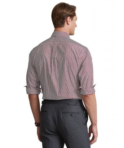 Men's Classic-Fit Striped Stretch Poplin Shirt Red $25.11 Shirts