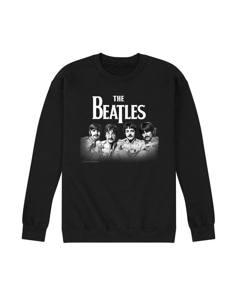 Men's The Beatles Fleece Sweatshirt Black $29.69 Sweatshirt