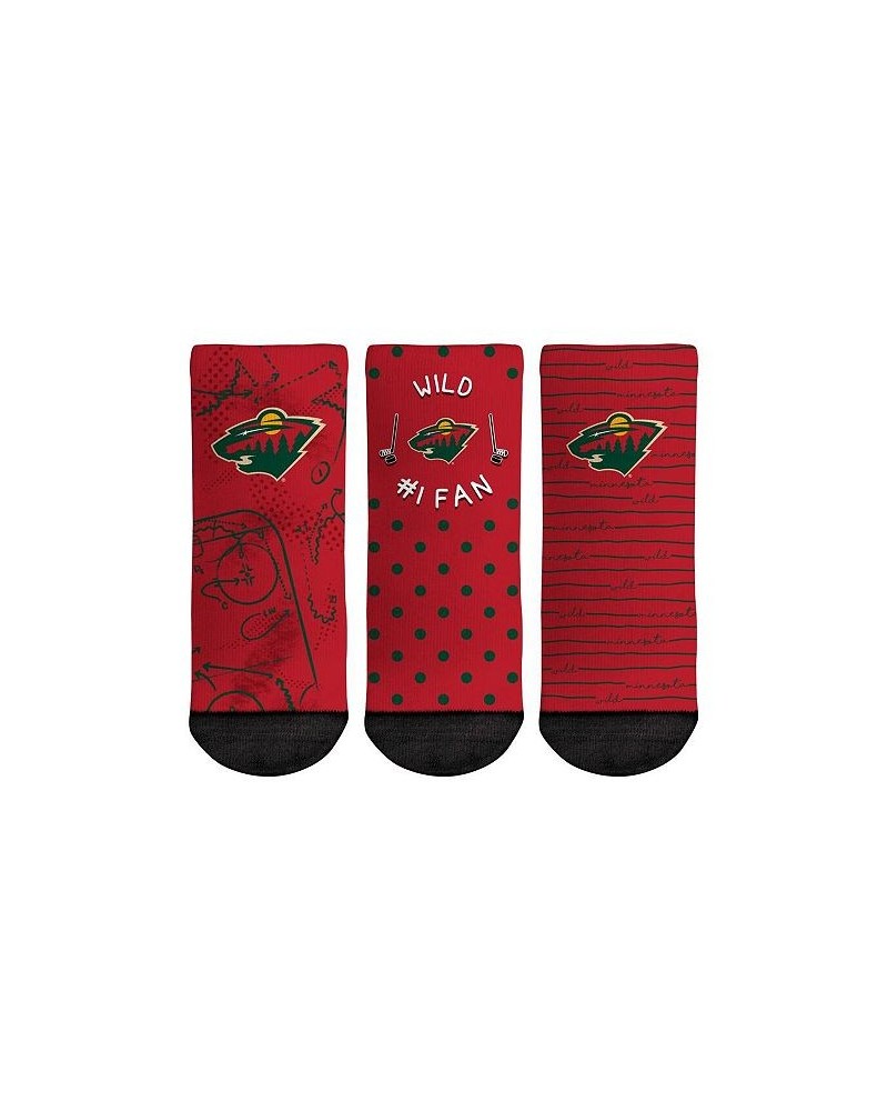 Toddler Boys and Girls Socks Minnesota Wild 1 Fan 3-Pack Crew Socks Set $14.40 Socks