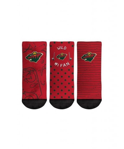 Toddler Boys and Girls Socks Minnesota Wild 1 Fan 3-Pack Crew Socks Set $14.40 Socks