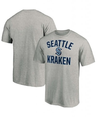 Men's Heather Gray Seattle Kraken Victory Arch T-shirt $14.57 T-Shirts