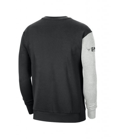 Men's Black and Heather Gray Chicago Bulls Courtside Versus Force and Flight Pullover Sweatshirt $44.10 Sweatshirt